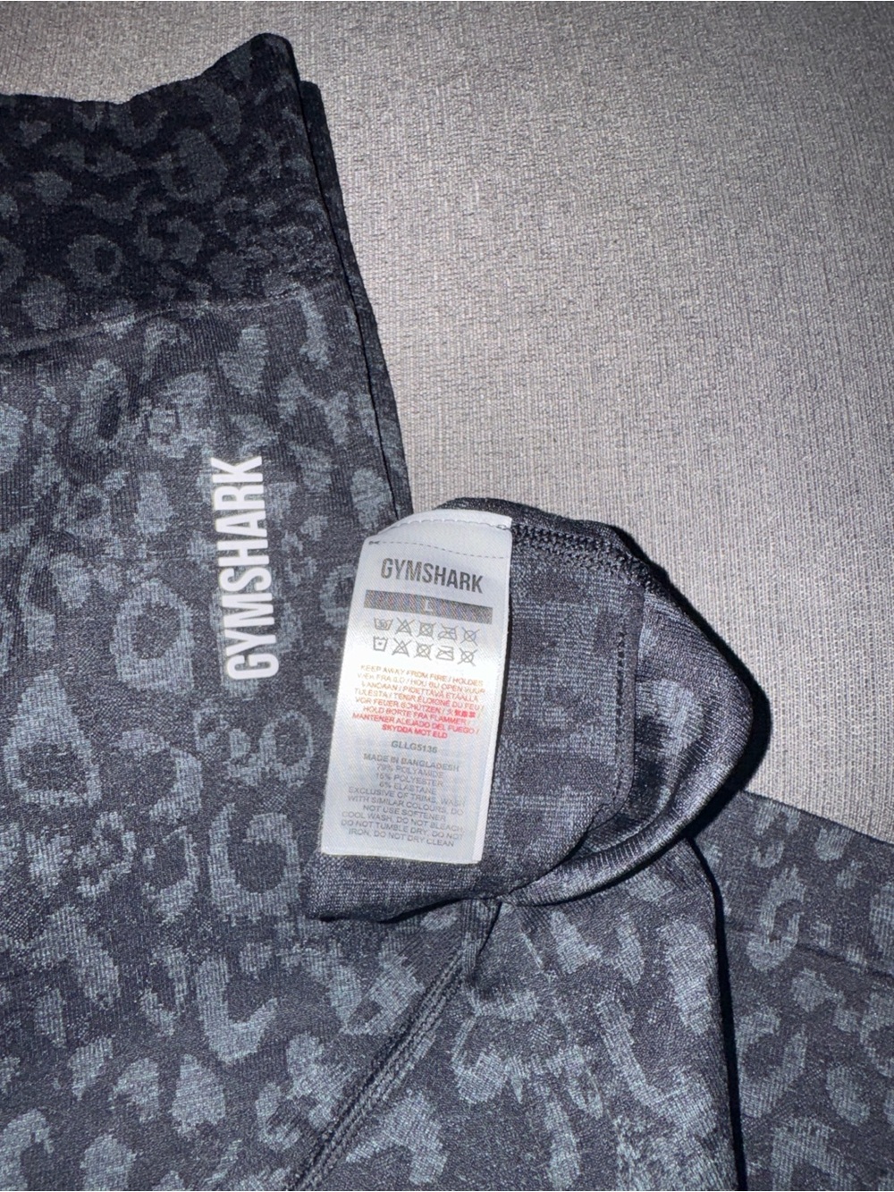Gymshark Black Leopard Print Leggings - Picture 2 of 5